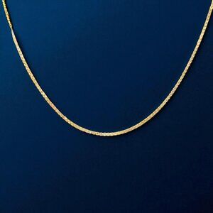 18" Box Chain in 14kt Yellow Gold Plated 925 Sterling Silver
